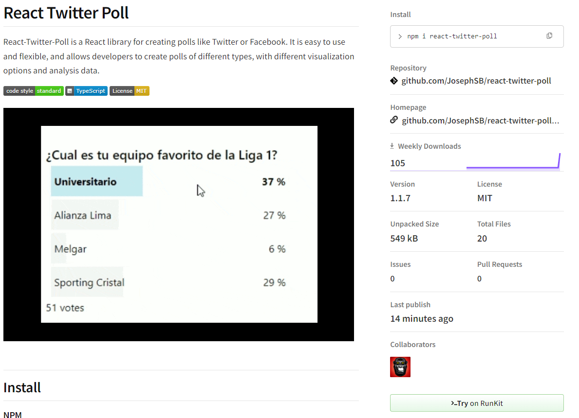 React Twitter Poll